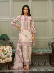 Printed Cotton Blend Kurta With Pants & Dupatta