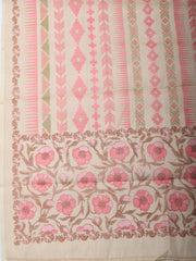 Embroidered Linen Blend Unstitched Suit With Pant & Dupatta