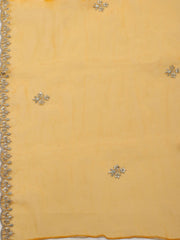 Embroidered Organza Unstitched Suit With Dupatta