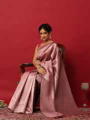 Woven Design Art Silk Onion Pink Saree