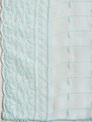 Chikan Work Georgette Unstitched Suit With Dupatta