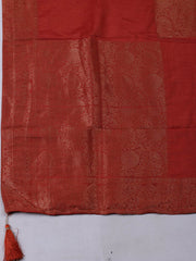 Woven Design Chanderi Brick Unstitched Suit With Pant & Dupatta