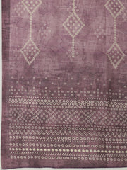 Printed Chanderi Unstitched Suit With Pant & Dupatta