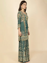 Digital Print Crepe Suit Set With Dupatta