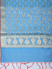 Woven Design Art Silk Unstitched Suit With Pant & Dupatta