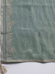 Embroidered Tissue Unstitched Suit With Dupatta