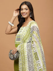 Neck Embroidered Cotton Blend Unstitched Suit With Dupatta