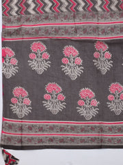 Neck Embroidered Cotton Blend Unstitched Suit With Dupatta