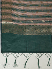 Woven Design Chanderi Unstitched Suit With Pant & Dupatta