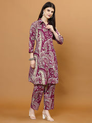 Printed Cotton Blend Kurta With Pant