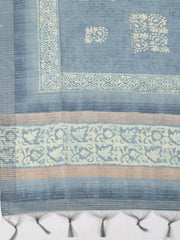 Embroidered Chanderi Unstitched Suit With Pant & Dupatta