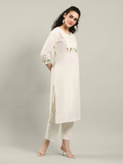 Printed Cotton Blend Kurta With Pants