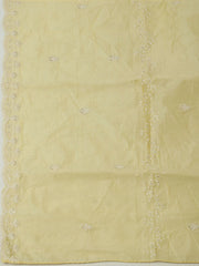 Embroidered Chanderi Unstitched Suit With Pant & Dupatta