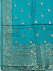 Woven Design Chanderi Unstitched Suit With Dupatta
