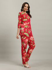 Printed Cotton Blend Kurta With Pants