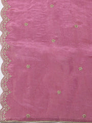 Embroidered Tissue Unstitched Kurta With Pant & Dupatta