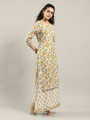 Printed Cotton Blend Kurta & Pants