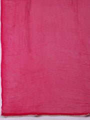 Woven Design Chanderi Rani Unstitched Suit With Pant & Dupatta