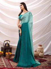 Stone Work Satin Woven Saree
