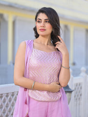 Sequence Chinnon Cape And Dhoti Skirt Set