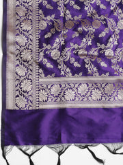 Woven Banarasi Chanderi Unstitched Suit With Dupatta