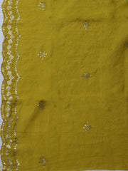 Embroidered Chanderi Unstitched Suit With Dupatta