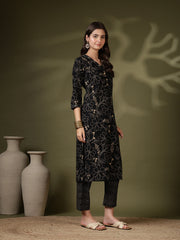 Printed Cotton Blend Kurta With Pant & Dupatta