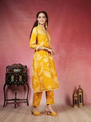 Printed Cotton Blend Kurta With Pant & Dupatta