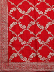 Embroidered Art Silk Unstitched Suit With Dupatta