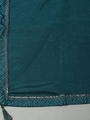 Embroidered Art Silk Unstitched Suit With Dupatta