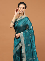 Woven Border Booti Art Silk Saree