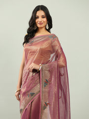 Stone Embroidery Tissue Saree