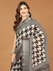 Abstract Print Art Silk Handloom Saree