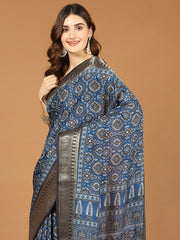 Abstract Print Art Silk Handloom Saree