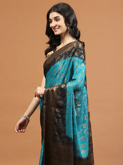 Zari Border Booti Art Chiffon Woven Saree