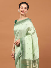 Woven Border Booti Art Silk Saree