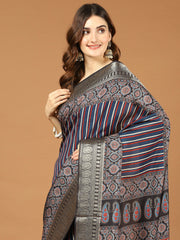 Abstract Print Art Silk Handloom Saree