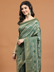 Zari Border Booti Art Silk Woven Saree