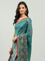 Embroidery Border Organza Saree