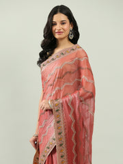 Embroidery Border Organza Saree