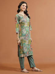 Printed Muslin Kurta With Pants