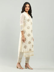 Resham Embroidered Chanderi Suit Set With Dupatta