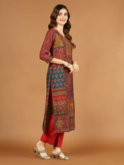 Digital Print Muslin Kurta With Pant & Dupatta