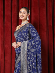 Zari Jaal Crepe Saree