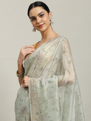 Cutdana Embroidered Chiffon Saree