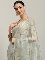 Cutdana Embroidered Chiffon Saree