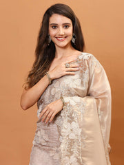 All Over Embroidered Tissue Unstitched Suit Piece With Dupatta