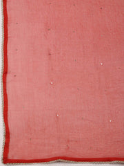 Woven Design Chanderi Rust Unstitched Suit With Pant & Dupatta