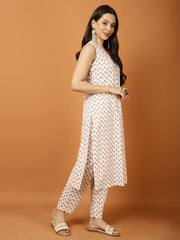 Printed Cotton Blend Suit Set with Dupatta