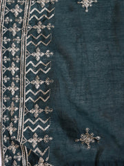 Neck Embroidered Cotton Blend Unstitched Suit With Dupatta